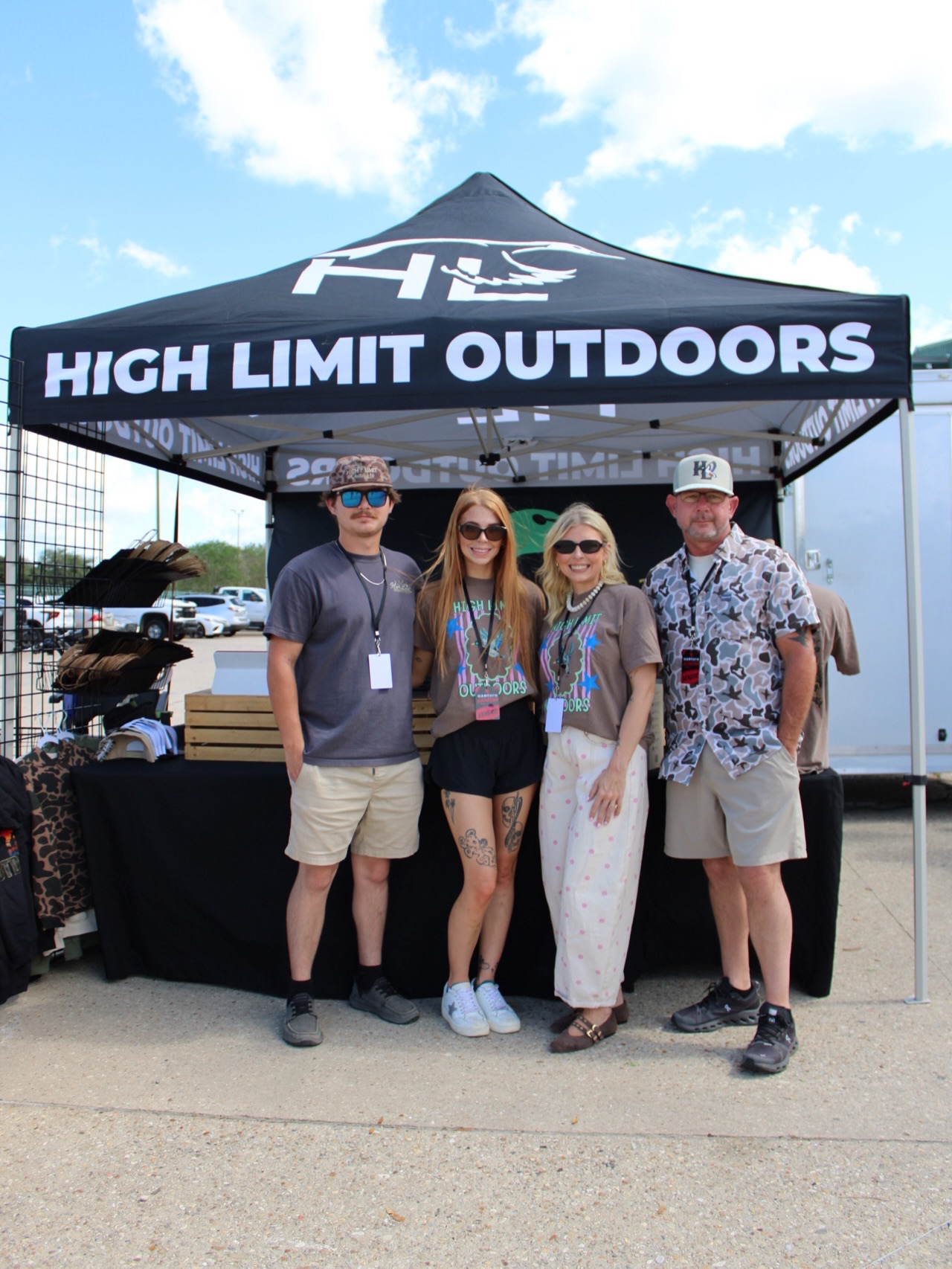 A vendor booth and its crew at the 2026 HardyCo Showdown