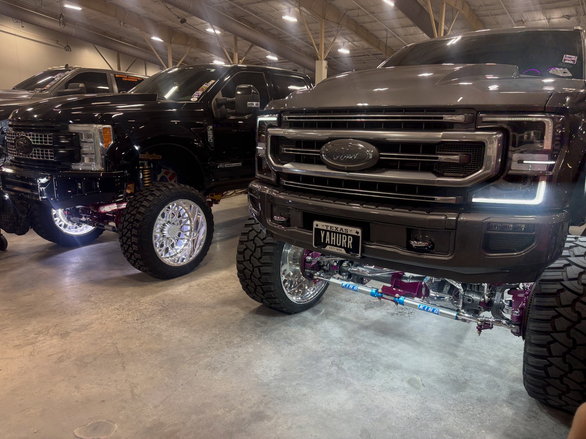 Rows of show trucks and builds competing at the HardyCo Showdown